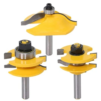 Immagine di APLUS Set di 3 frese superiori, Ogee Rail &amp; Raised Panel [8 mm], fresa per legno (gambo 8 mm)