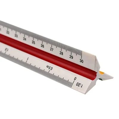 Immagine di Roysmart Righello Triangolare, 30cm Scalimetro Righelli Scala per Architetti e Ingegneri 1:20, 1:25, 1:50, 1:75, 1:100, 1:125