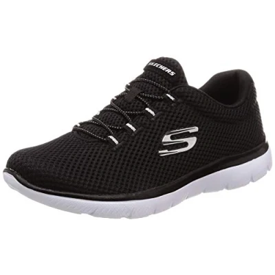 Immagine di Skechers Summits Lite, Scarpe da Ginnastica Donna, Black Mesh White Trim, 35.5 EU