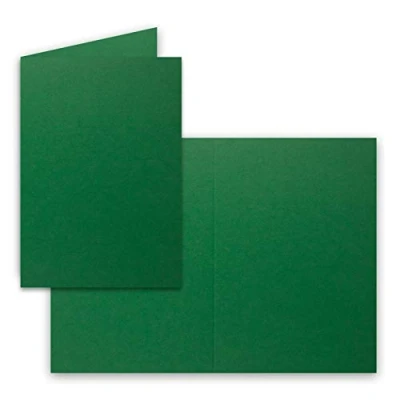 Immagine di Biglietti pieghevoli B6 verde scuro, qualità premium 11,5 x 17 cm molto stabile per stampanti. marca: Neuser colori vivaci. 25 Doppelkarten Dunkel Grün