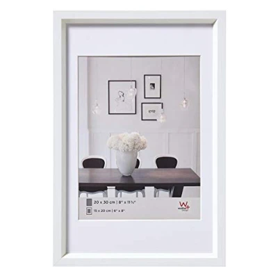 Immagine di walther design bianca 15 x 20 cm con passe partout, cornice in plastica Steel Style ES520W