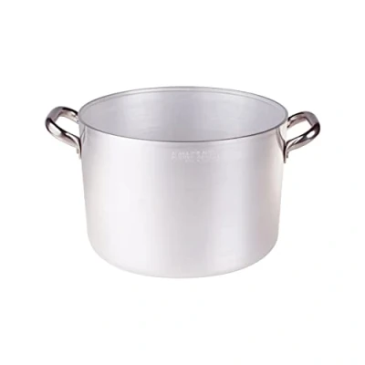 Immagine di Pentole Agnelli ALMA104B26 Casseruola Alta con Maniglie, Alluminio, Argento, 9 L