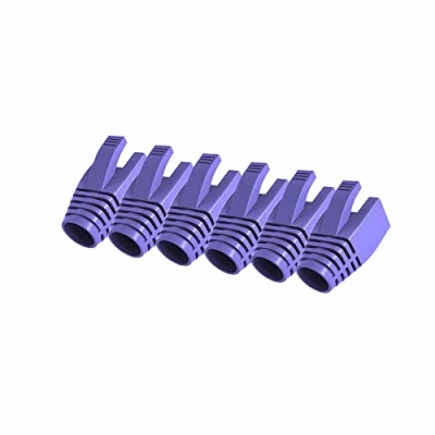 Immagine di 50 Pcs Cat7 Cat7A Cat8 Strain Relief Boot, RJ45 Plug Connector Cover Modular Network Cap Cable Boots, Purple