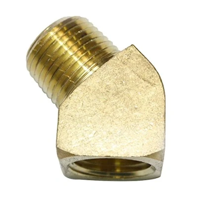 Immagine di Raccordo a gomito in ottone FST44EA, 1/4 pollice NPT, 45 gradi