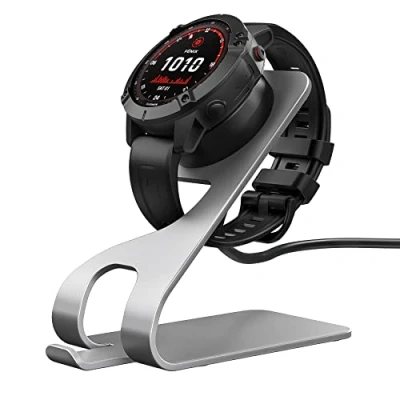 Immagine di TiMOVO Supporto di Ricarica Wireless Compatibile con Garmin Fenix 5 5S 5X 6 6S 6X/Instinct/Vivoactive5 3 4/Venu/Venu 2/Forerunner 245 45 45S 645 745 945 935, Caricabatterie 1.65m USB Cavo,Grigio