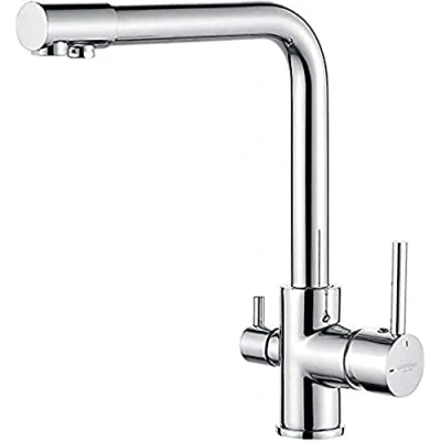 Immagine di GRIFEMA DOVER G4003 Rubinetto Cucina 3 Vie per Sistemi Osmosi, Miscelatore Tre con Beccuccio Girevole a 360 (G3/8 Pollici), Cromo