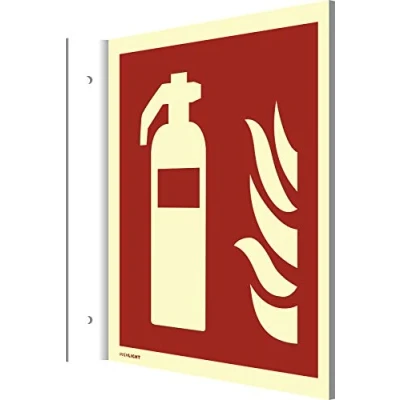 Immagine di Cartello per bandiera estintore High Light conforme a ASR/DIN, PVC 148 x mm, luminescenza: 160 mcd/m² (scudo di protezione antincendio) resistente agli agenti atmosferici
