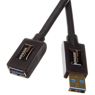 Immagine di Amazon Basics Cavo prolunga USB A 3.0 maschio femmina (3 m) per Personal computer, Nero
