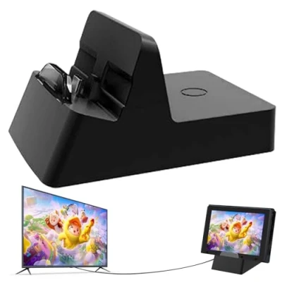 Immagine di Switch Dock per Nintendo Switch/Switch OLED, docking station 3 in 1 con Type C/USB/HDMI, supporto di ricarica portatile 4K HDMI TV, PD, proiezione schermi gioco