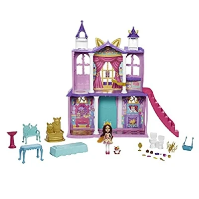 Immagine di Enchantimals Royals Playset Castello del Ballo Reale da 66 cm con Bambola Felicity la Volpe e Cucciolo, 5 Aree di Gioco Tanti Accessori, Giocattolo per Bambini 4+Anni, HCG59