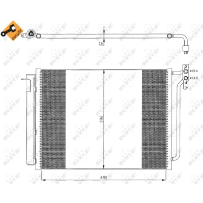 Immagine di NRF EASY FIT 35406 Condensatore con essiccatore, anello tenuta 15 13,5 Alluminio 490 BMW: X5