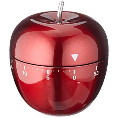 Immagine di TFA Dostmann Timer da Cucina Mela 38.1030.05 in Acciaio Inox Rosso, Inossidabile, 0