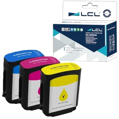 Immagine di LCL Cartucce d&#039;inchiostro Compatibile 82 C4911A C4912A C4913A (1Ciano 1Magenta 1Giallo) Sostituzione per HP Designjet printers: 510 500 500ps 500Plus 800 800ps 815 815mfp 820 820mfp