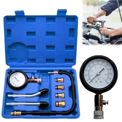 Immagine di Set di tester compressione, Aicharynic, misuratore compressione per auto, M10 M12 M14 M18, colore blu