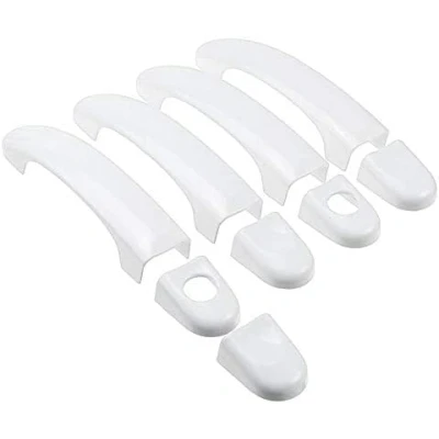 Immagine di Adesivi per coperture Maniglie Porte Bianche Nere Lucide Auto, VW Transpoter T5 T6 Caddy Van 2003 2015