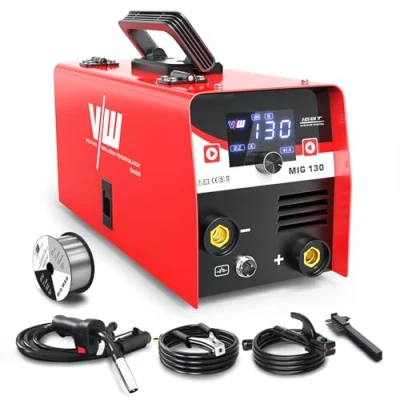 Immagine di ‎VECTOR WELDING 130A Saldatrice a Filo Continuo 2 in 1 MIG No Gas Digitale Portatile DC 230V con Universale MMA MAG