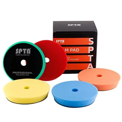Immagine di SPTA Tampone per lucidatura, Kit Lucidatrici Auto, Lucidatura Auto Pad, Pack of 5Pcs 150mm Mix Colore Pad Spugna 125mm Lucidatore FLPS6M5