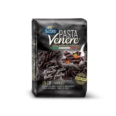 Immagine di Riso Scotti, Fusilli, Pasta Integrale di Venere, Fonte Fibre, Fosforo e Proteine, per un&#039;Alimentazione Equilibrata, Formato 400 g