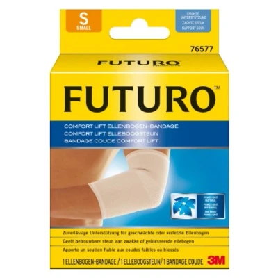Immagine di FUTURO FUT76577 Comfort gomito fasciatura, da indossare su entrambi i lati, Formato: S, Dimensioni: 23,0 a 25,5 cm