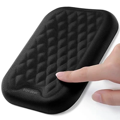 Immagine di VAYDEER Poggiapolsi tastiera per gomito con bracciolo in memory foam scrivania Riduce lo stress di braccia e gomiti durante l&#039;uso del computer, 1 confezione (nero)