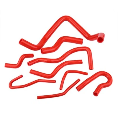 Immagine di kit tubo flessibile del radiatore in silicone, automatico silicone da 9 pezzi per Civic D15 D16 SOHC EG/EK 1992 2000(Rosso)