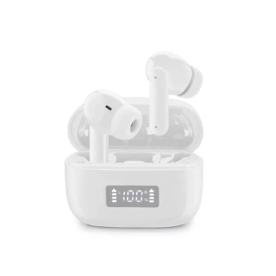 Immagine di cellularline TONE Auricolari TWS Bluetooth In Ear con ENC (Environmental Noise Cancelling), 4 Microfoni, Display LED, Total Play Time 20 Ore, Bianco