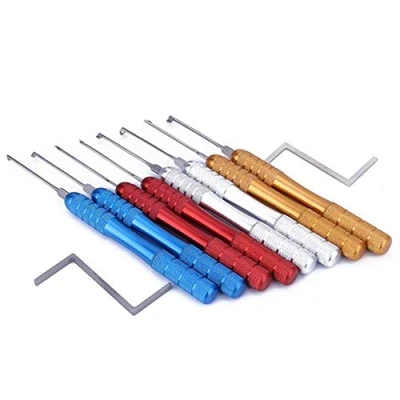 Immagine di Loboo Idea 10 pezzi Multicolour fossetta Kaba Lock Pick Set strumenti, tra cui 8 Dimple Hook e 2 Tension Wrench