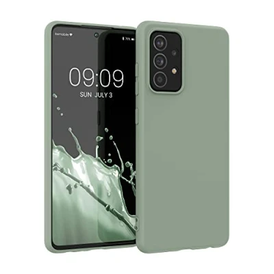 Immagine di kwmobile Custodia Compatibile con Samsung Galaxy A52 / 5G A52s Cover Back Case per Smartphone in Silicone TPU Protezione Gommata verde grigio