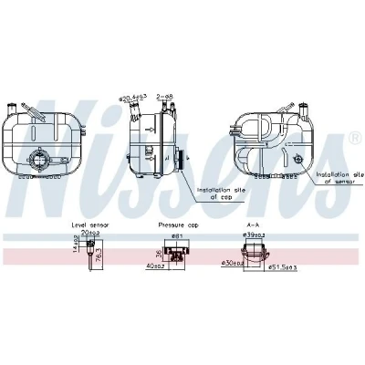 Immagine di NISSENS 996243 Vaschetta Radiatore con coperchio, sensore OPEL: Astra H Caravan, Hatchback, TwinTop