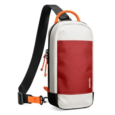 Immagine di tomtoc Sling Bag Borsa per Nintendo Switch 2 Console 2025, a Tracolla Custodia protettiva portatile da viaggio il gioco con 8 slot cartucce di gioco, caricabatterie e accessori, Rosso