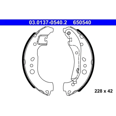 Immagine di ATE 03.0137 0540.2 Ganasce Freno 228 42 con leva VOLKSWAGEN: Polo VI, SEAT: Arona, IBIZA 5