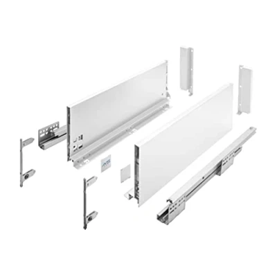 Immagine di GTV Guide per cassetti AXIS Pro, estraibili con estrazione, colore bianco, portata fino a 40 kg, sistema push to open, accesso libero, larghezza: 400 mm, altezza: 168 mm