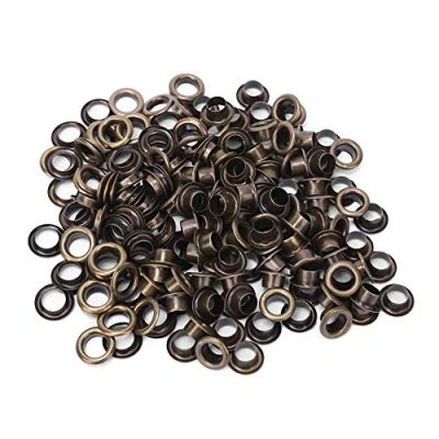 Immagine di HEEPDD Occhielli passacavo 100 Pezzi, in Ottone Metallo Solido Antico Riparazione Sostituzione con Kit guarnizioni Pezzi 6mm(Bronzo)