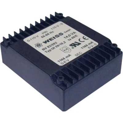 Immagine di Weiss Elektrotechnik 83/262 Trasformatore per PCB 1 x 230 V 2 6 V/AC 14 VA 1167 mA