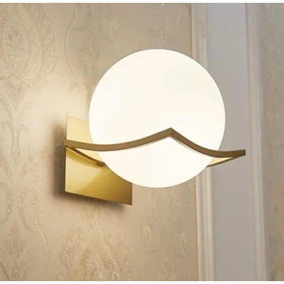 Immagine di Applique LED da Parete Interno,Lampade E27,Applique a Sfera di Vetro,Applique Camera Letto,Plafoniera per Scala,Mansarde,Corridoio,Soggiorno,Applique Comodino,Oro