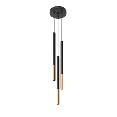 Immagine di SOLLUX lighting Mozaica 3P Lampada a sospensione da soffitto Paralume cilindrico + combinazione di 2 metalli lampadina G9 sostituibile, 3 x 40 W