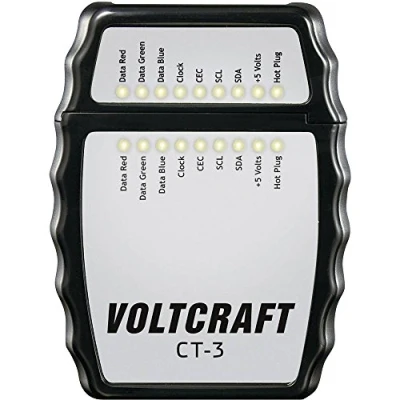 Immagine di Tester cavi CT 3 VOLTCRAFT Adatto per Cavo HDMI tipo A, 1,0, 1,1, 1,2, 1,2a, 1,3a/b/c, 1,4/a