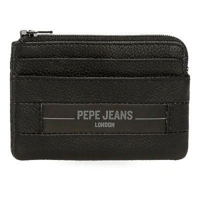 Immagine di Pepe Jeans Checkbox Portafogli e in Pelle bovina, Nero, Marrone, Blu Grigio, Taglia unica, Portamonete
