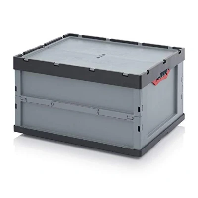 Immagine di Faltbox + Deckel Auer FBD 64/42 Klappbox Kunststoff Box 60 x 40 42cm Volumen 87L Stapelbehälter Aufbewahrungskiste Transportbox Plastikbox Lagerbox Campingbox