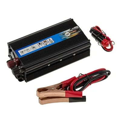Immagine di KALEA INFORMATIQUE Convertitore di Tensione da 24V in Ingresso a 220V Uscita. Potenza Continua 500 Watts, Picco 1000W