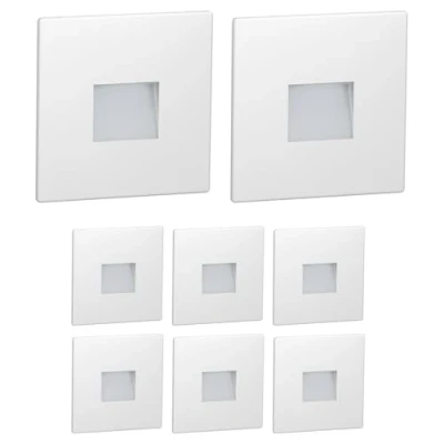 Immagine di ledscom.de 8 LED luce per scale/parete da incasso FOW interni ed esterni, downlight, angolare, 85 x mm, bianco freddo
