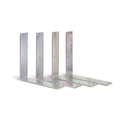 Immagine di Alberts 329990 Angolo per travi isoscele zincato galvanicamente, passivato a strati spessi, 200 x 40 mm, set da 4