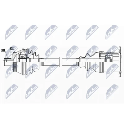 Immagine di NTY NPW AU 038 Albero motore / Semiasse Assale anteriore Dx 505 Trasmissione automatica