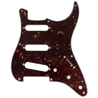 Immagine di Musiclily Pro 8 Fori Battipenna ST Chitarra SSS Pickguard per Elettrica 2008 2019 China Squier Classic Vibe SQ CV 50s Reissue Vintage Strat Style, 4 strati Tortoise Shell