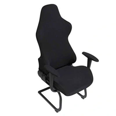 Immagine di BTSKY Coprisedia da gioco elasticizzato nero ergonomico per sedia ufficio computer reclinabile stile corsa (senza sedie)