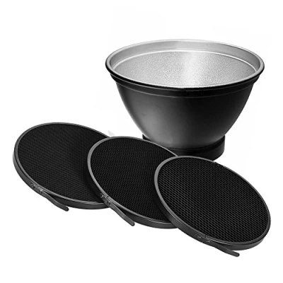 Immagine di Andoer 210 mm Riflettore Elinchrom con 3 griglie per Mount Studio Light