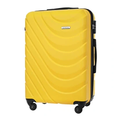 Immagine di BARRENS Valigia media Bagaglio da stiva 67x46x26 cm 63 L viaggio Cipher Lock Ruote 4x360 Custodia rigida Compatibile con le compagnie aeree Giallo