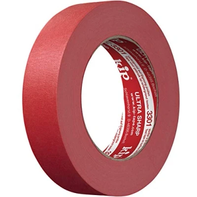 Immagine di kip MASKING TEC nastro crespo sottile Ultra Sharp, 24 mm x 50 m, adesivo per interni ed esterni, bordi colorati perfetti, forza adesiva equilibrata