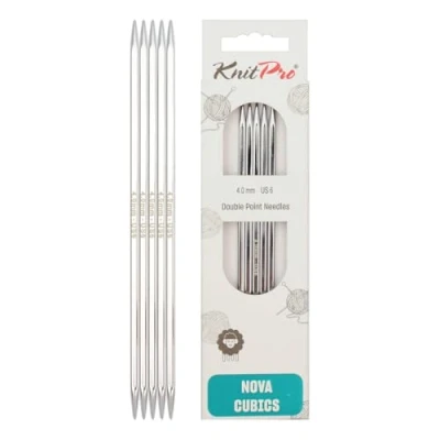 Immagine di KnitPro Aghi Doppi cubici e Appuntiti Nova, in Ottone Brillante, 15 cm x 4 mm