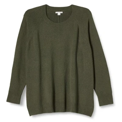 Immagine di Amazon Essentials Maglione Girocollo Morbido a Maniche Lunghe dalla vestibilità Classica Donna, Verde Oliva Scuro, XS